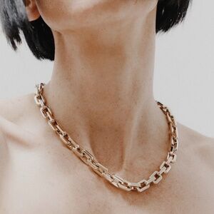 Eddie Borgo Supra Chain Link 12K Gold Plated 17" Necklace